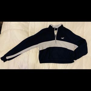 Quarter Zip Hollister Crop Top Mock Neck